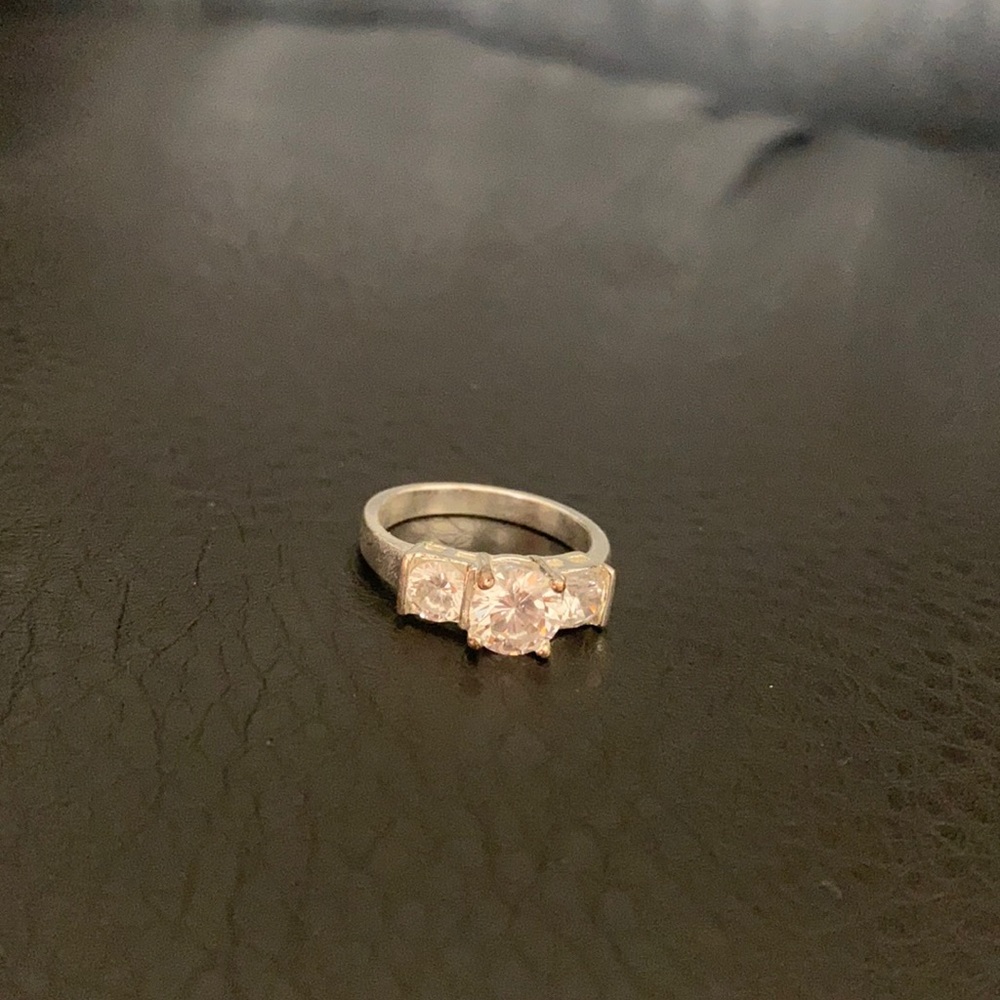 3 faux diamond ring